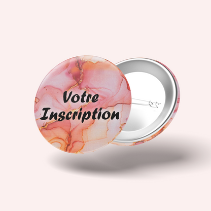 Badge Marbre Corail Doré