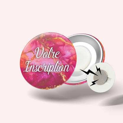 Badge Marbre Rose Doré