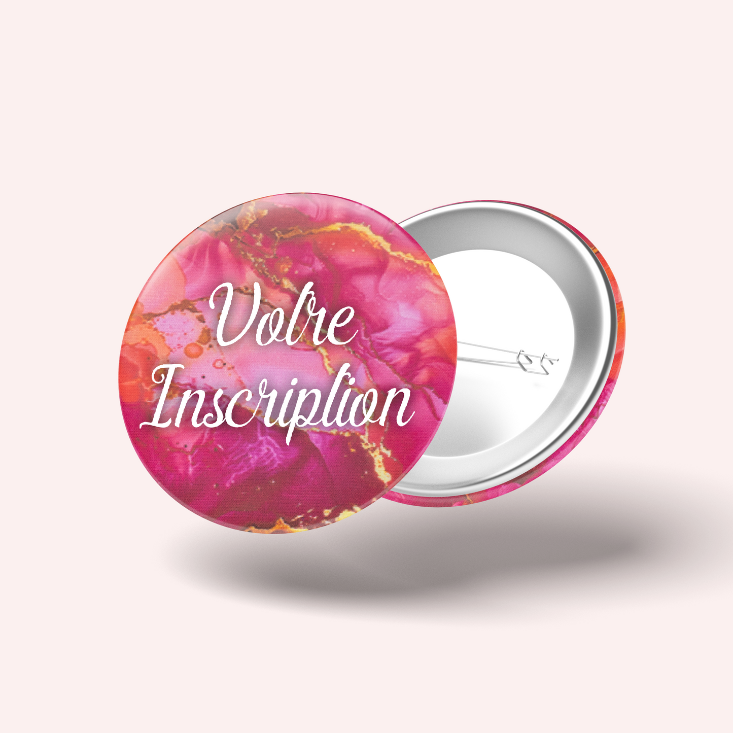 Badge Marbre Rose Doré
