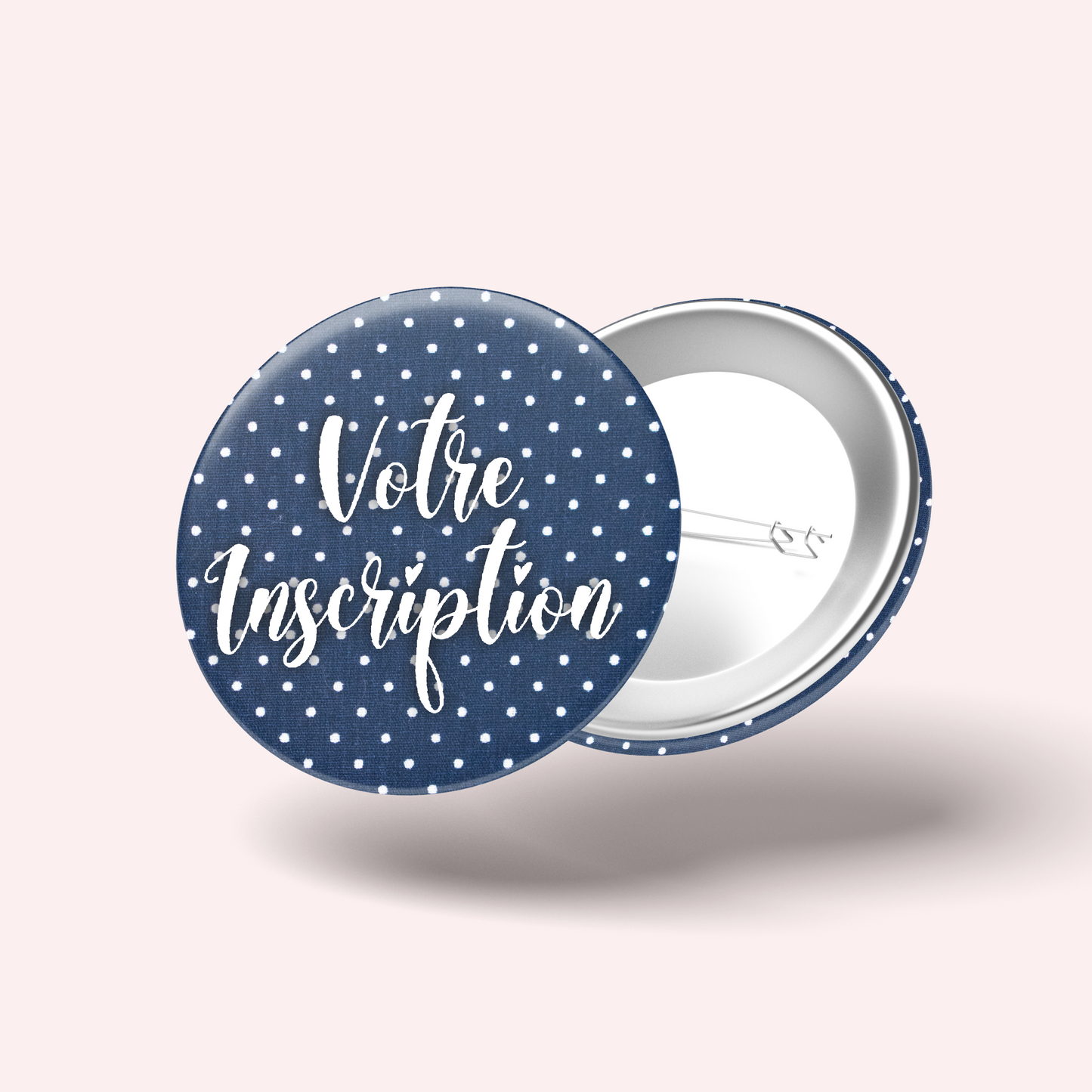 Navy Blue Polka Dot Badge