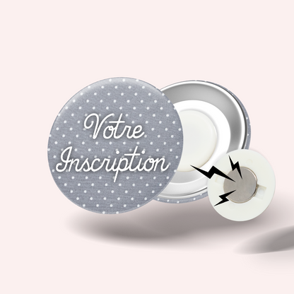 Grey Polka Dot Badge