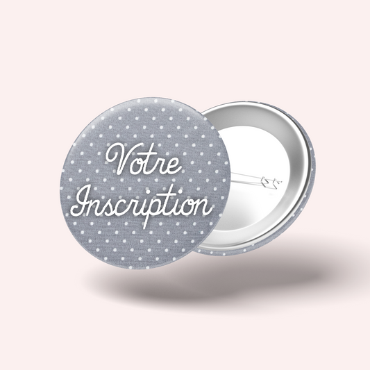 Grey Polka Dot Badge
