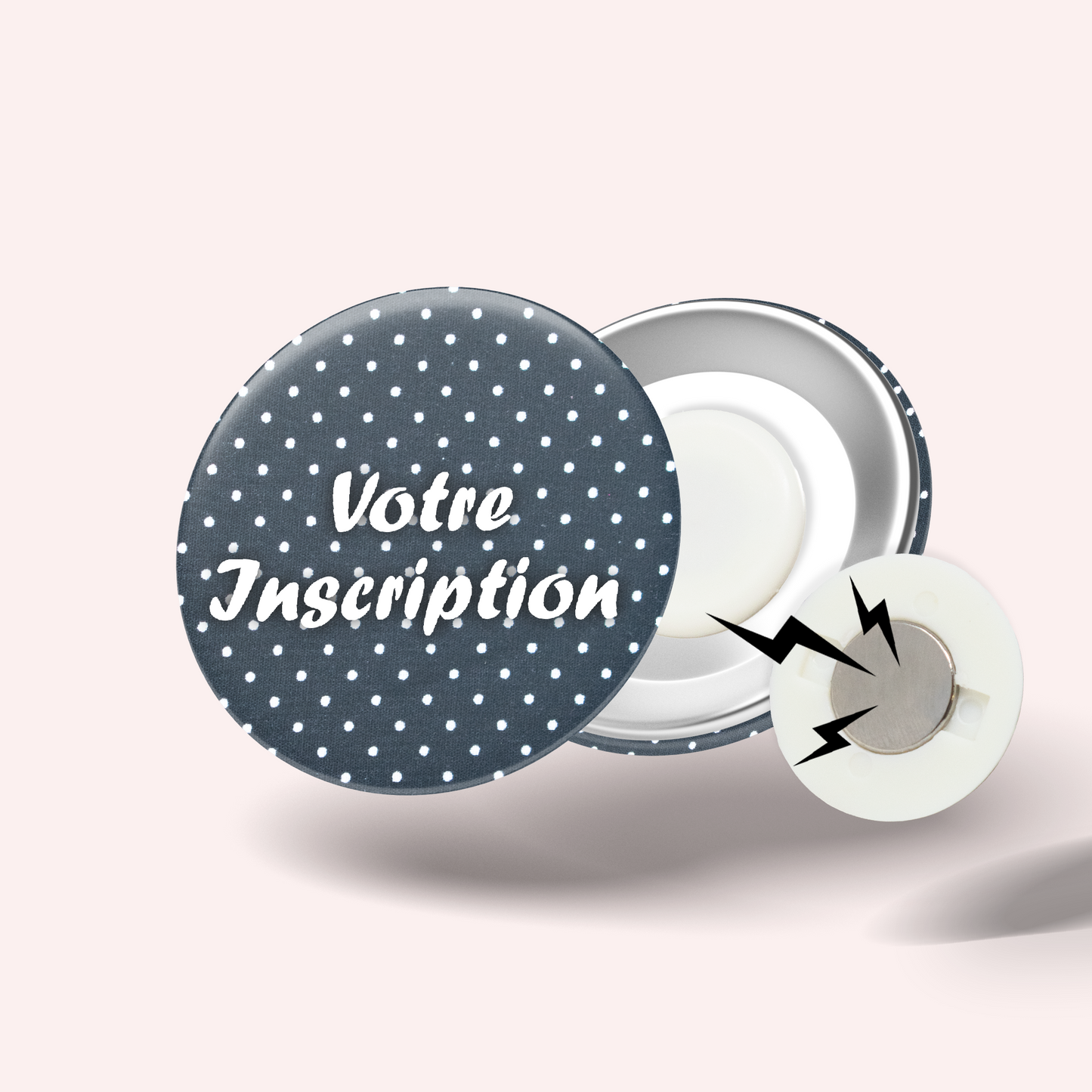 Black Polka Dot Badge
