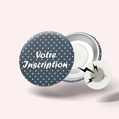 Black Polka Dot Badge