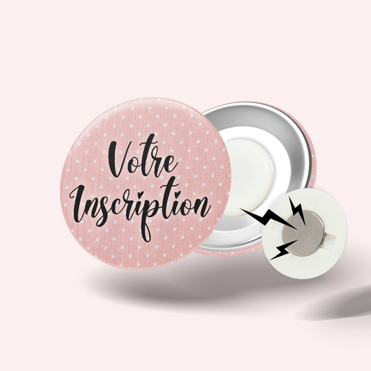 Pale Pink Polka Dot Badge