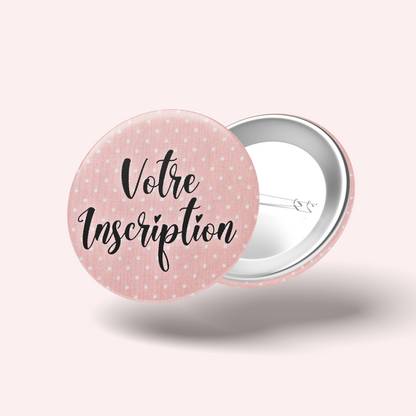 Pale Pink Polka Dot Badge