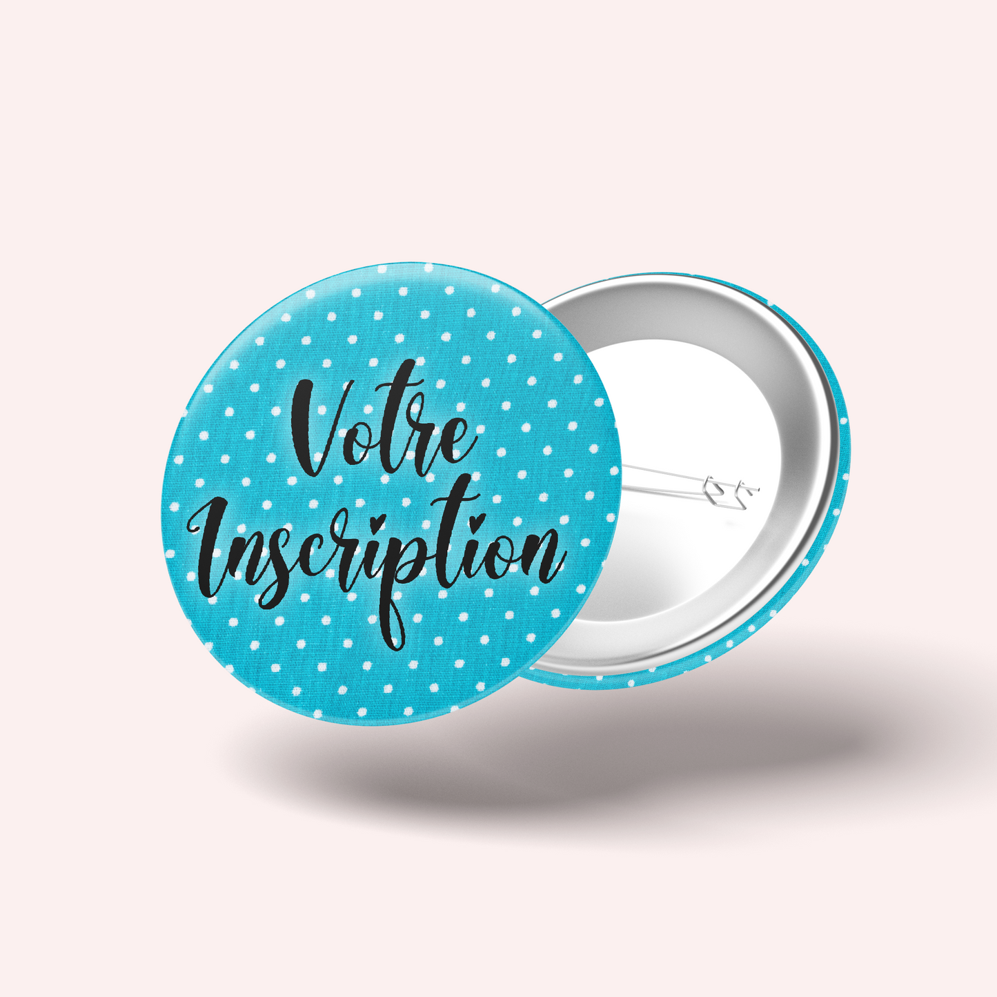 Turquoise Polka Dot Badge