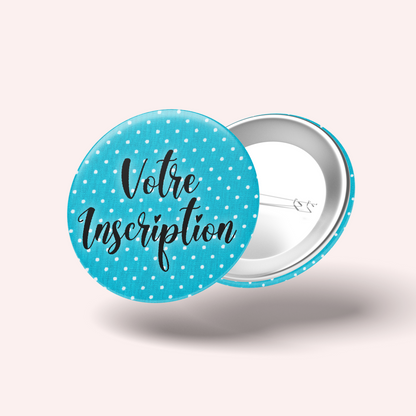 Turquoise Polka Dot Badge