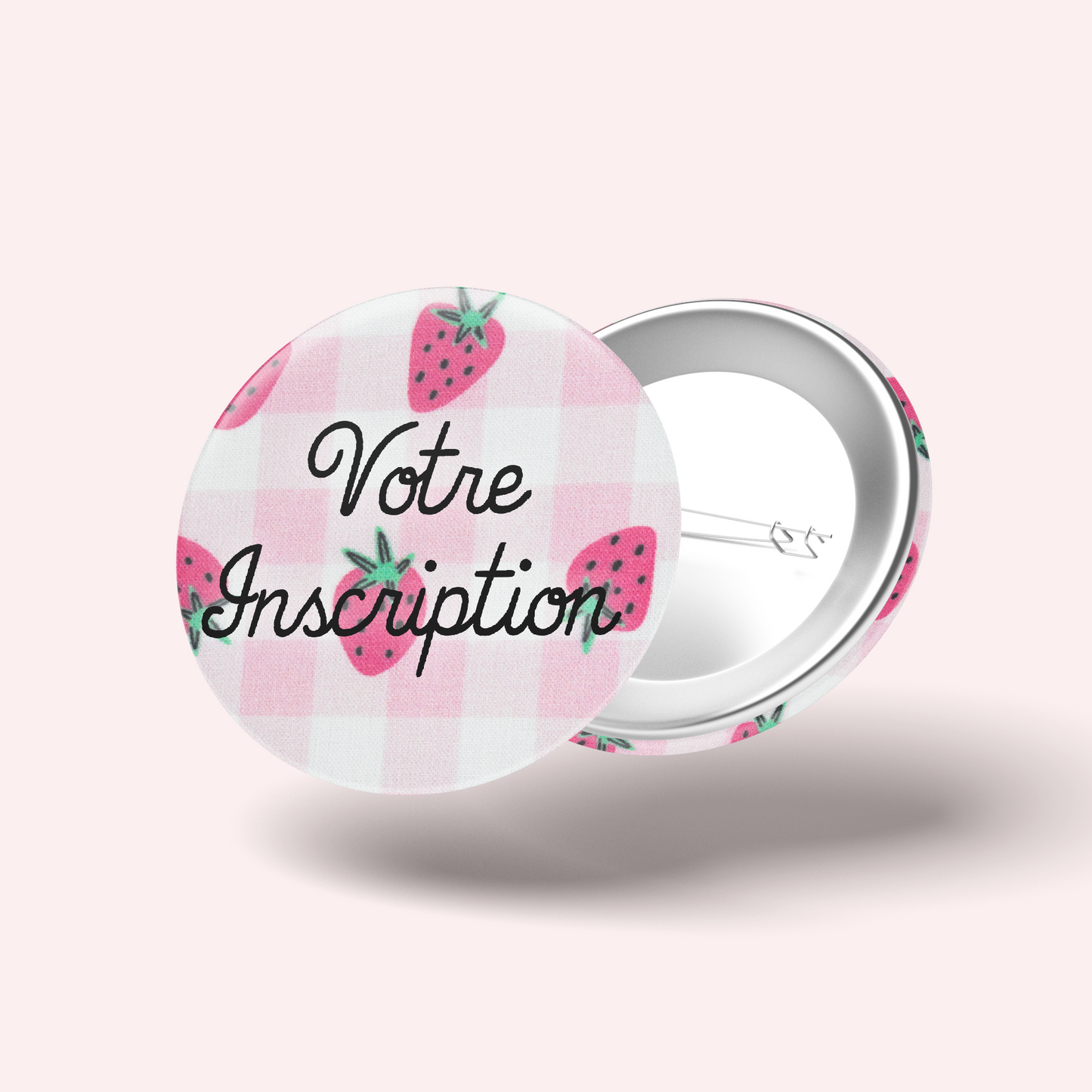Badge Vichy Fraise