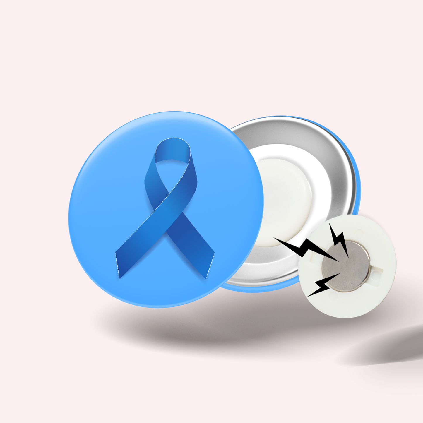Blue Ribbon Badge (Fibromyalgia, colon and prostate cancer, autism)