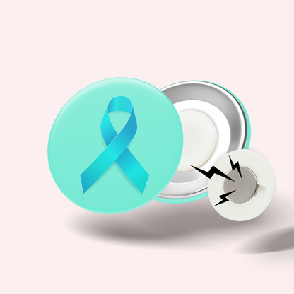 Turquoise Ribbon Badge (Ovarian Cancer, Anxiety Disorders)