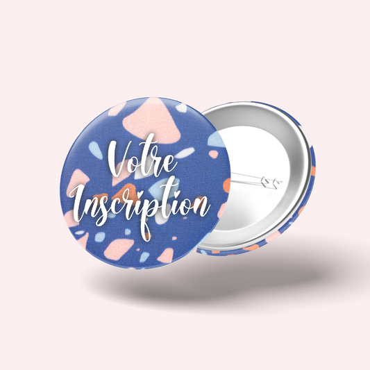 Navy Blue Terrazzo Badge