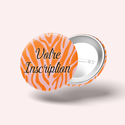 Badge Zèbre Rose