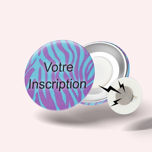 Badge Zèbre Turquoise