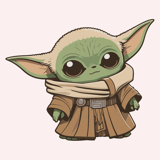 Option dessin pour Pochette personnalisée mettant en scène Yoda de Stars Wars en version mini, pour une protection stylisée de vos crayons