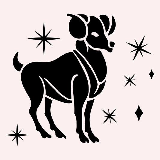 Option dessin pour Pochette personnalisée mettant en scène le signe astroligique du bélier, pour une protection stylisée de vos crayons