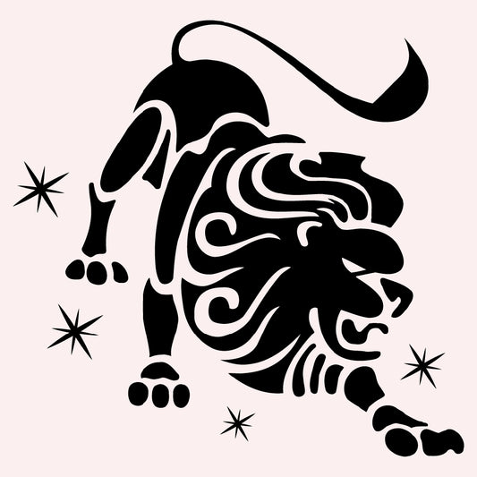 Option dessin pour Pochette personnalisée mettant en scène le signe astroligique du lion, pour une protection stylisée de vos crayons