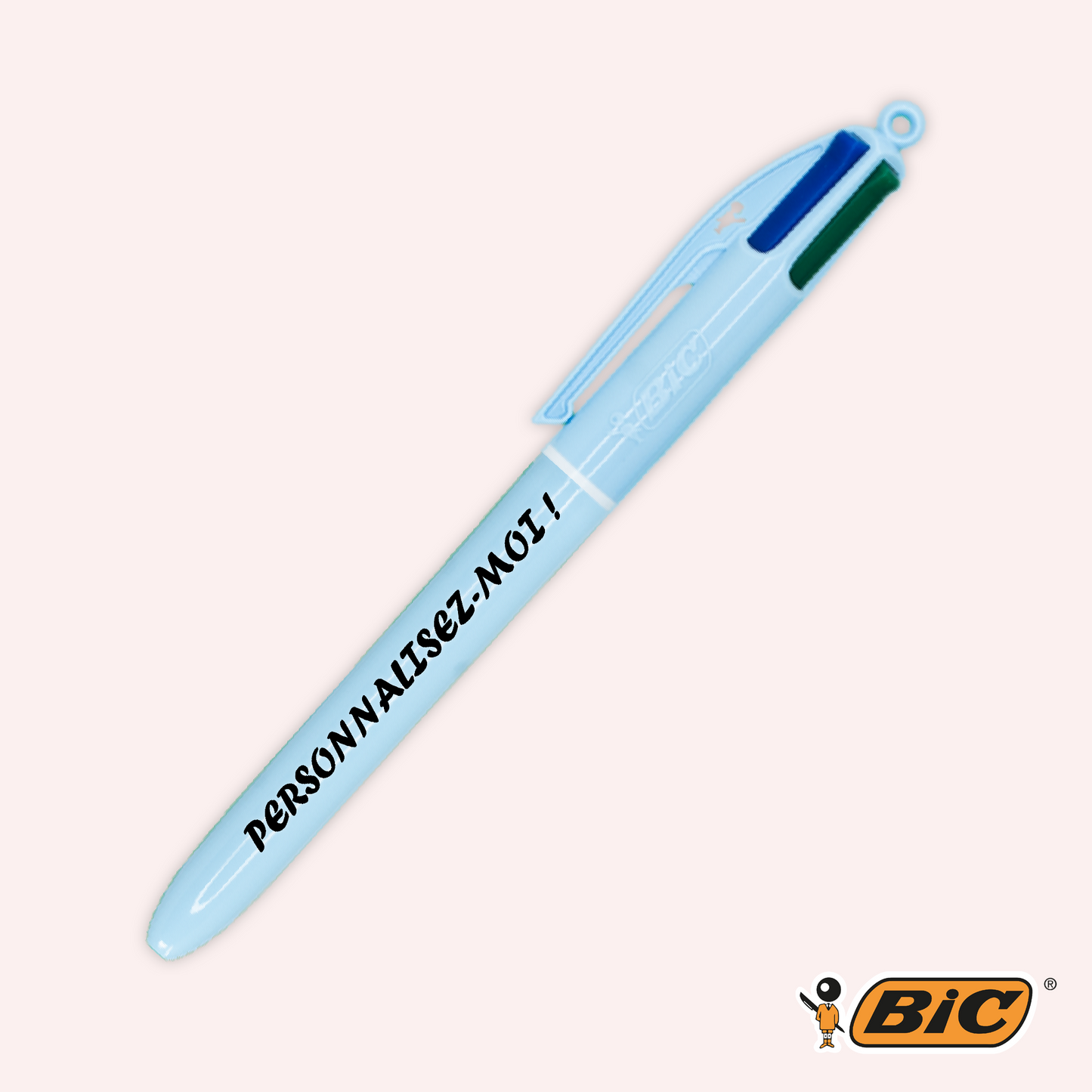 Stylo BIC 4 couleurs Pastel Bleu