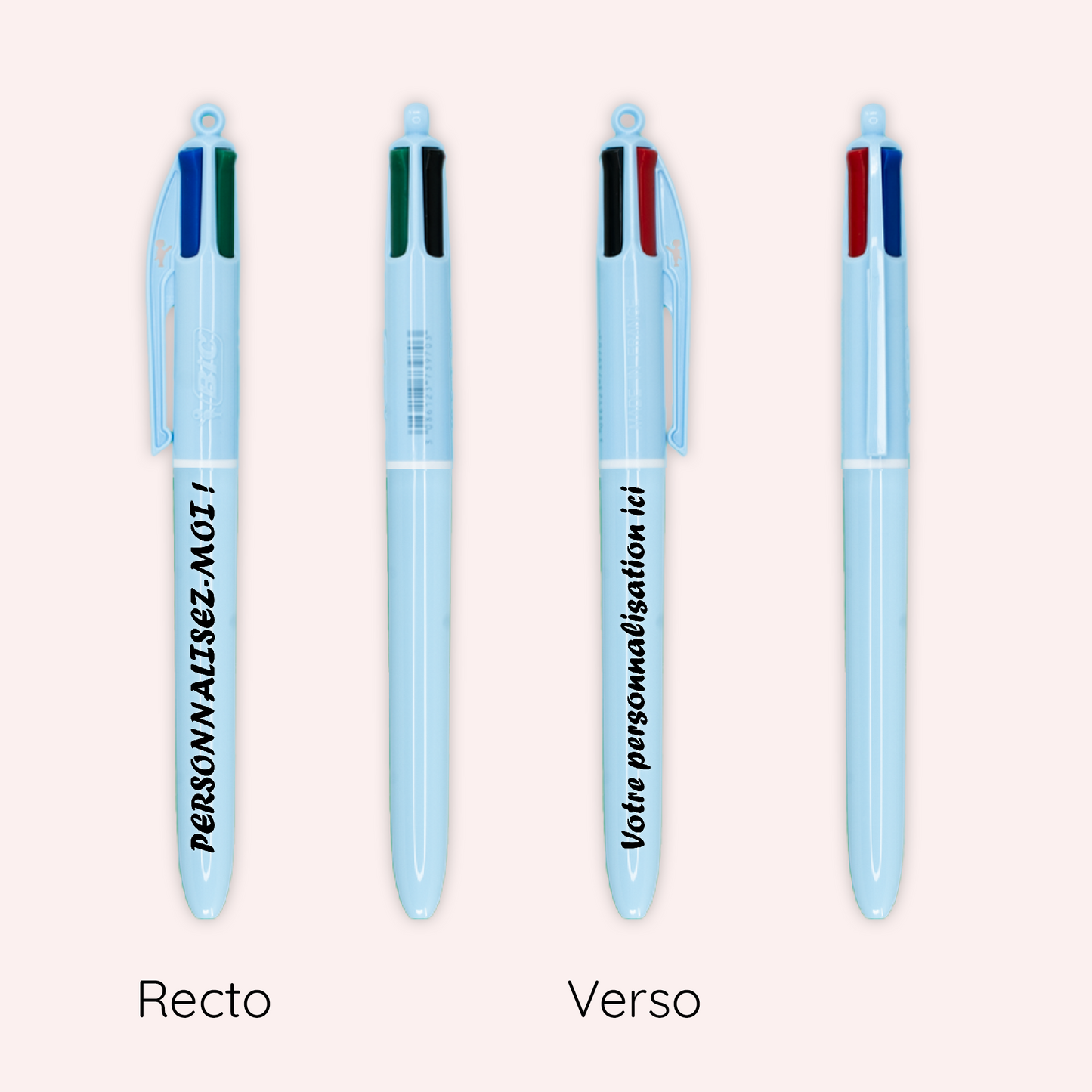 Stylo BIC 4 couleurs Pastel Bleu