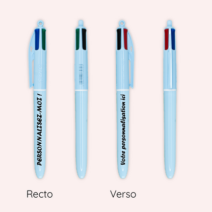 Stylo BIC 4 couleurs Pastel Bleu