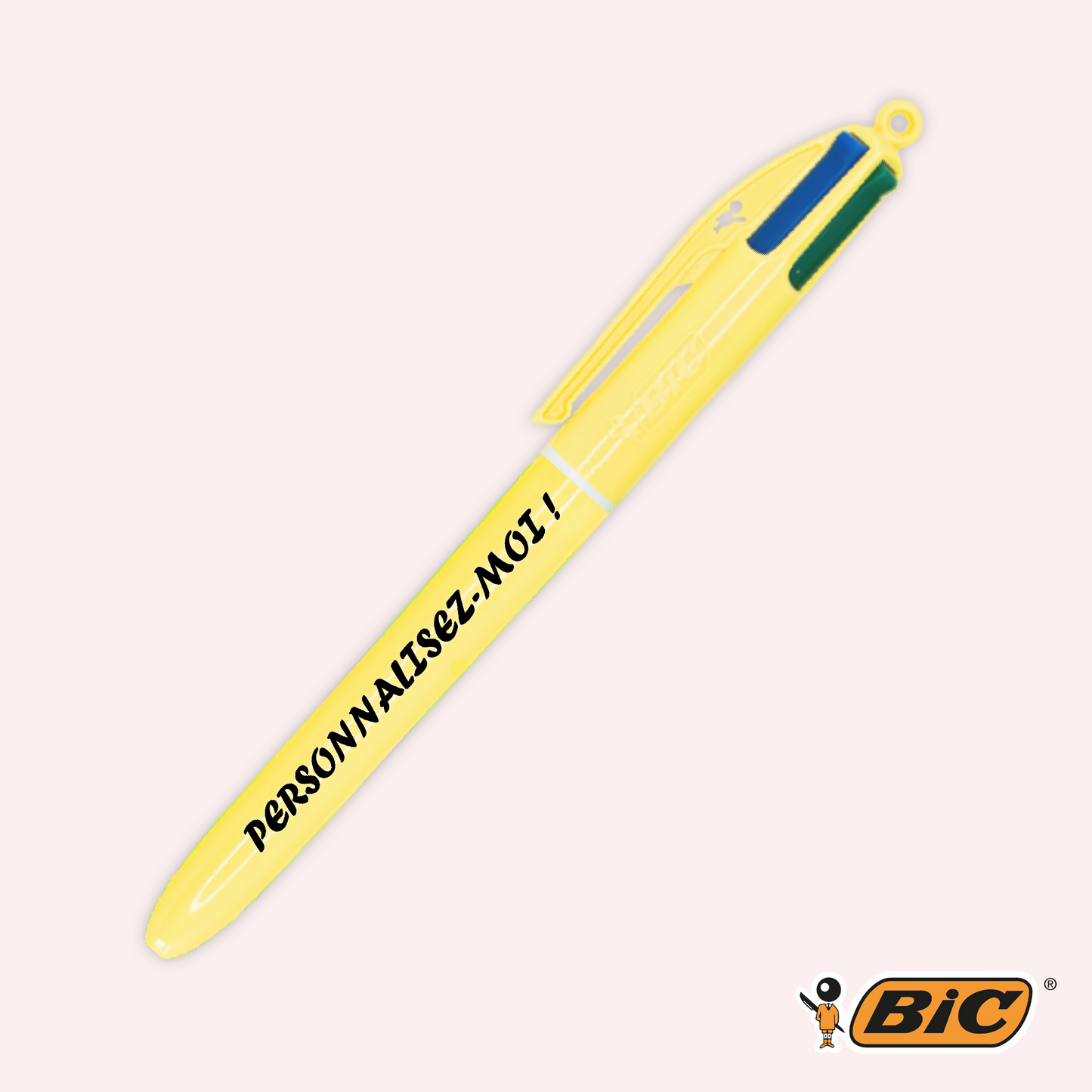 Stylo BIC 4 couleurs Pastel Jaune