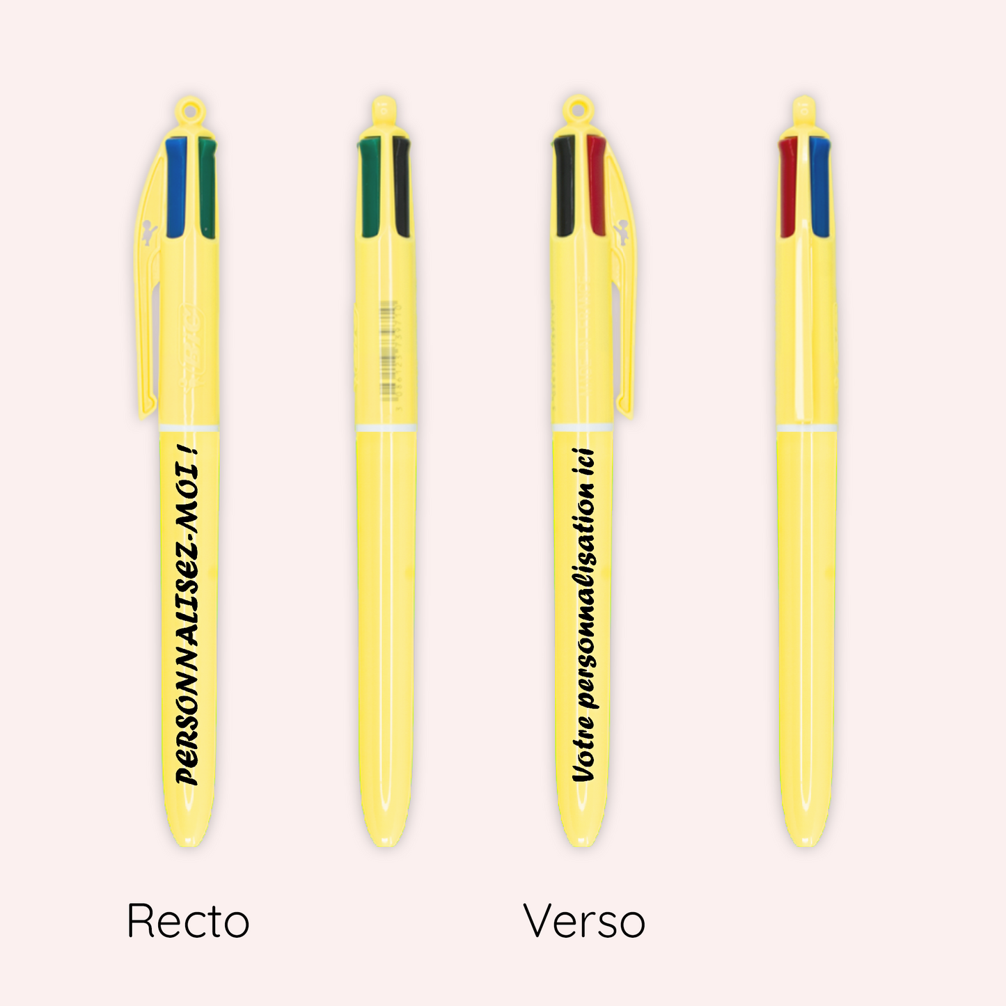 Stylo BIC 4 couleurs Pastel Jaune