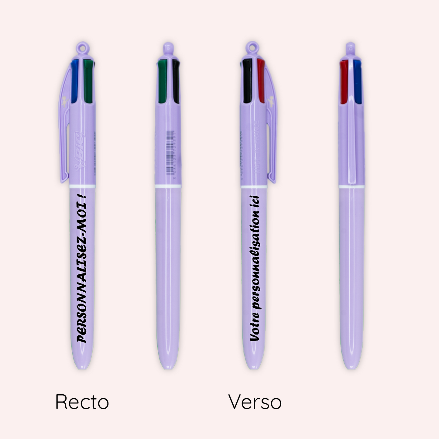 Stylo BIC 4 couleurs Pastel Violet