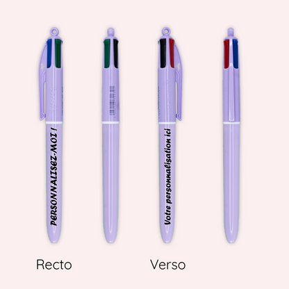 Stylo BIC 4 couleurs Pastel Violet