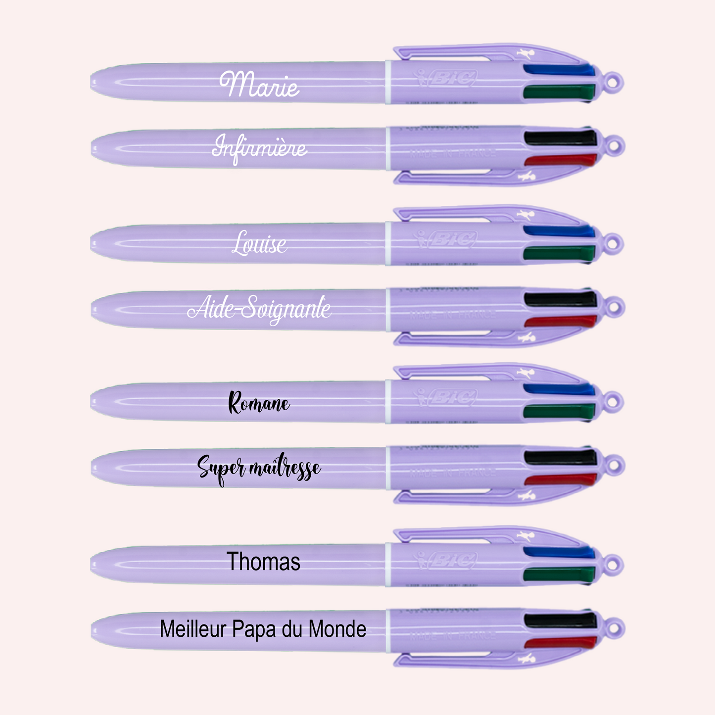 Stylo BIC 4 couleurs Pastel Violet