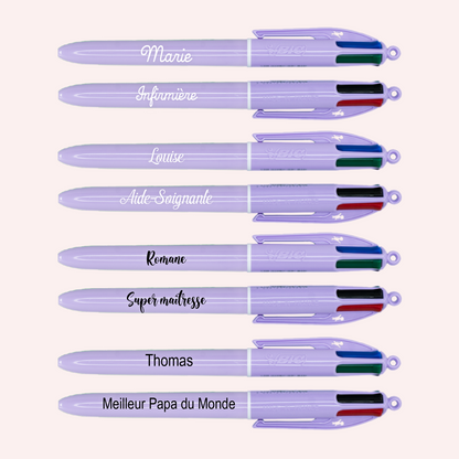 Stylo BIC 4 couleurs Pastel Violet