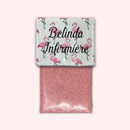 Pochette aimantée Flamants Rose