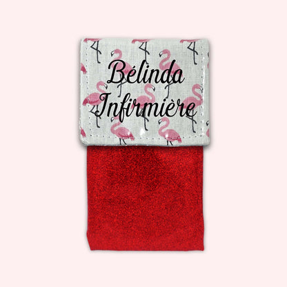 Pochette aimantée Flamants Rose