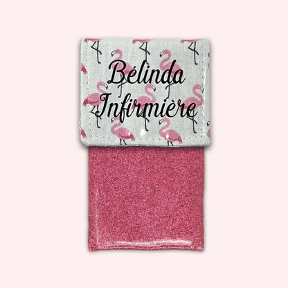 Pochette aimantée Flamants Rose