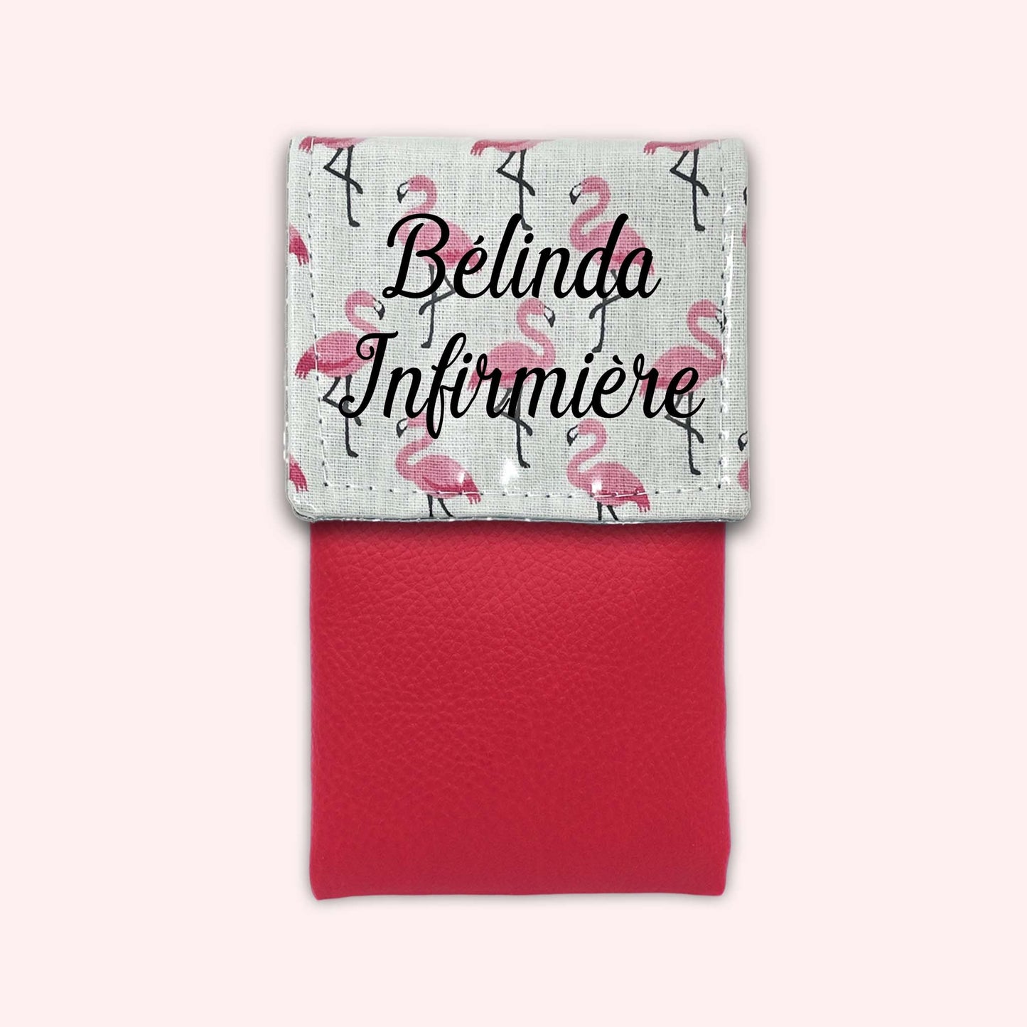 Pochette aimantée Flamants Rose