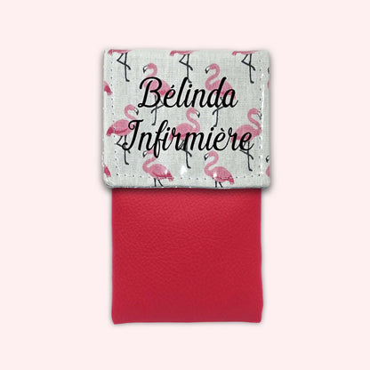 Pochette aimantée Flamants Rose