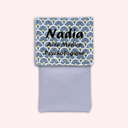 Pochette aimantée Art Déco Bleu Marine