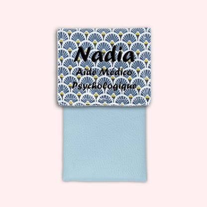 Pochette aimantée Art Déco Bleu Marine