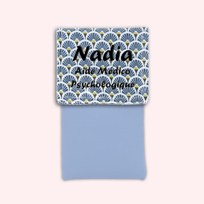 Pochette aimantée Art Déco Bleu Marine