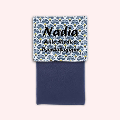 Pochette aimantée Art Déco Bleu Marine