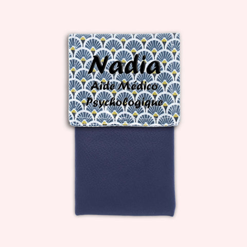 Pochette aimantée Art Déco Bleu Marine