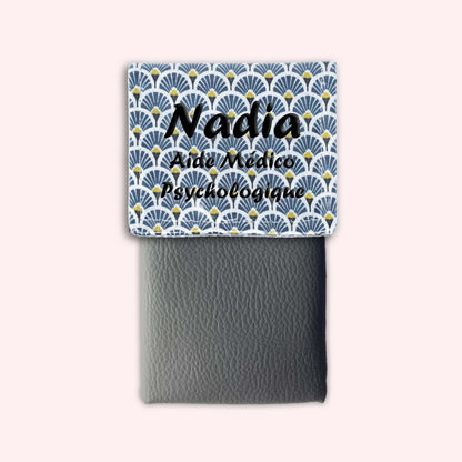 Pochette aimantée Art Déco Bleu Marine