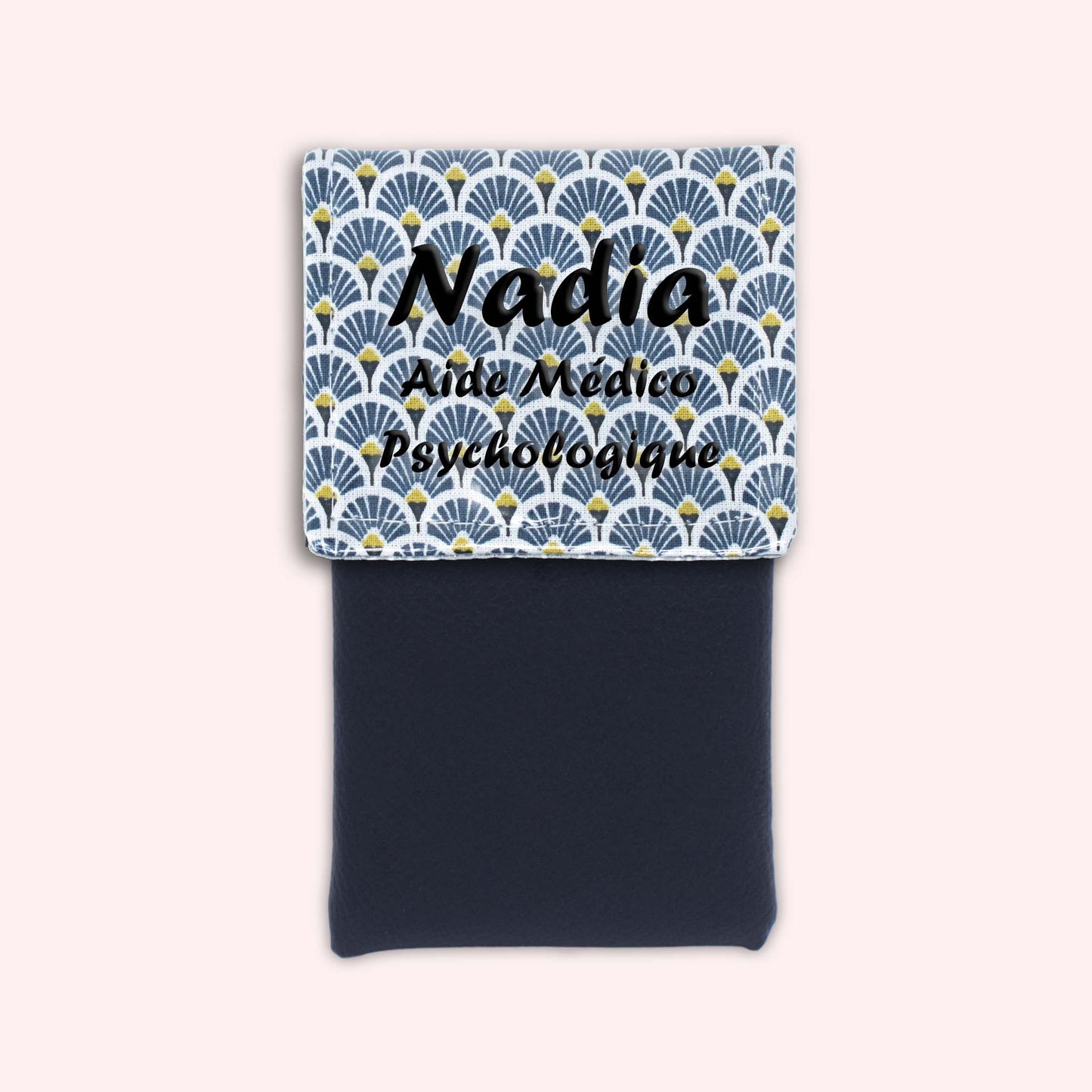 Pochette aimantée Art Déco Bleu Marine
