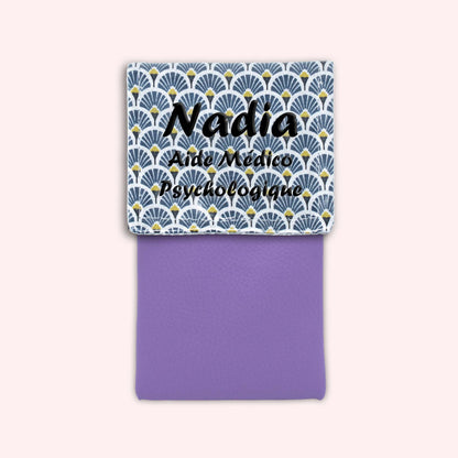 Pochette aimantée Art Déco Bleu Marine