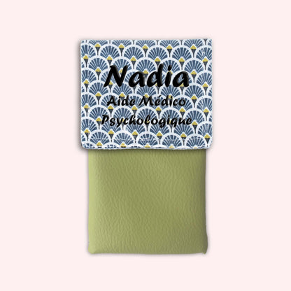 Pochette aimantée Art Déco Bleu Marine