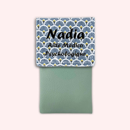 Pochette aimantée Art Déco Bleu Marine