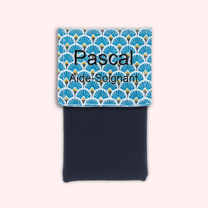 Royal Blue Art Deco Magnetic Pouch