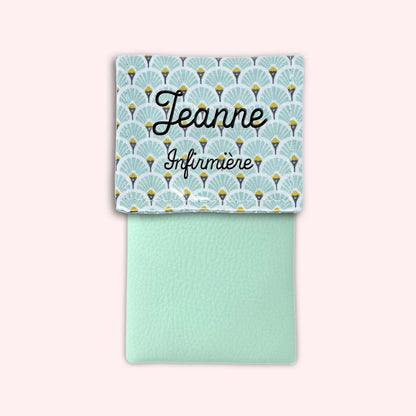 Pochette aimantée Art Déco Menthe