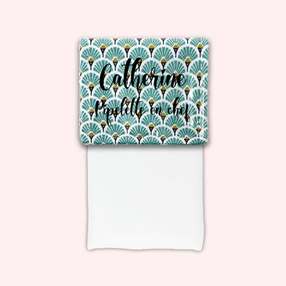 Pochette aimantée Art Déco Turquoise