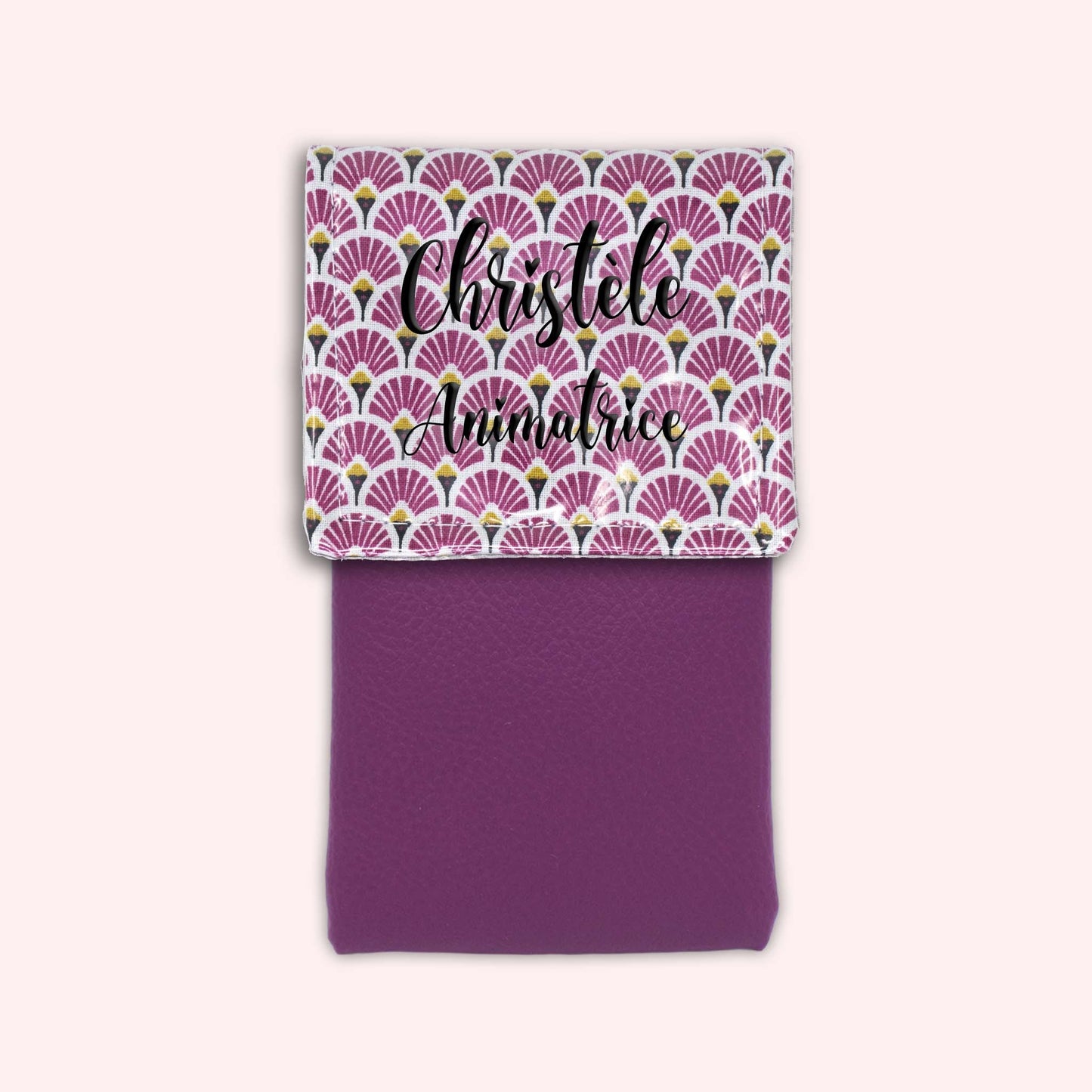 Pochette aimantée Art Déco Violet