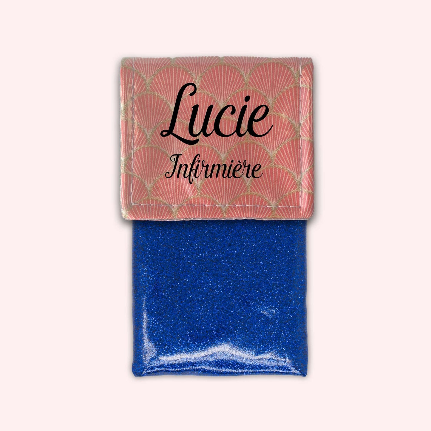 Pochette aimantée Ecailles d'or Abricot